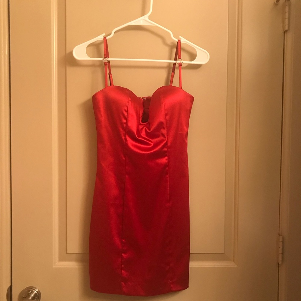 Bebe Satin Red Dress
